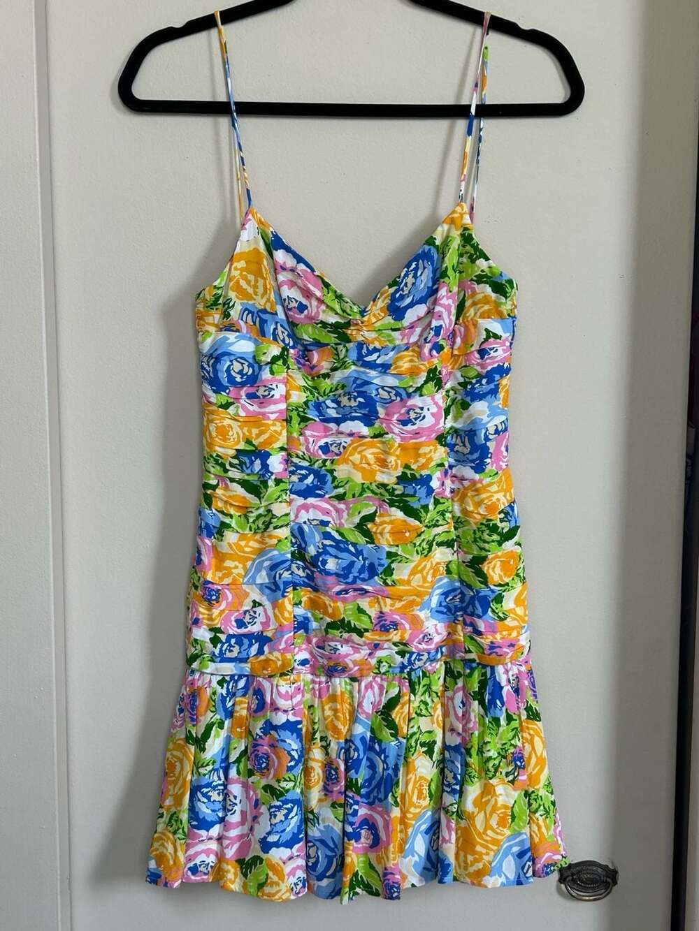 Zara Printed Dress with Draping Floral Mini